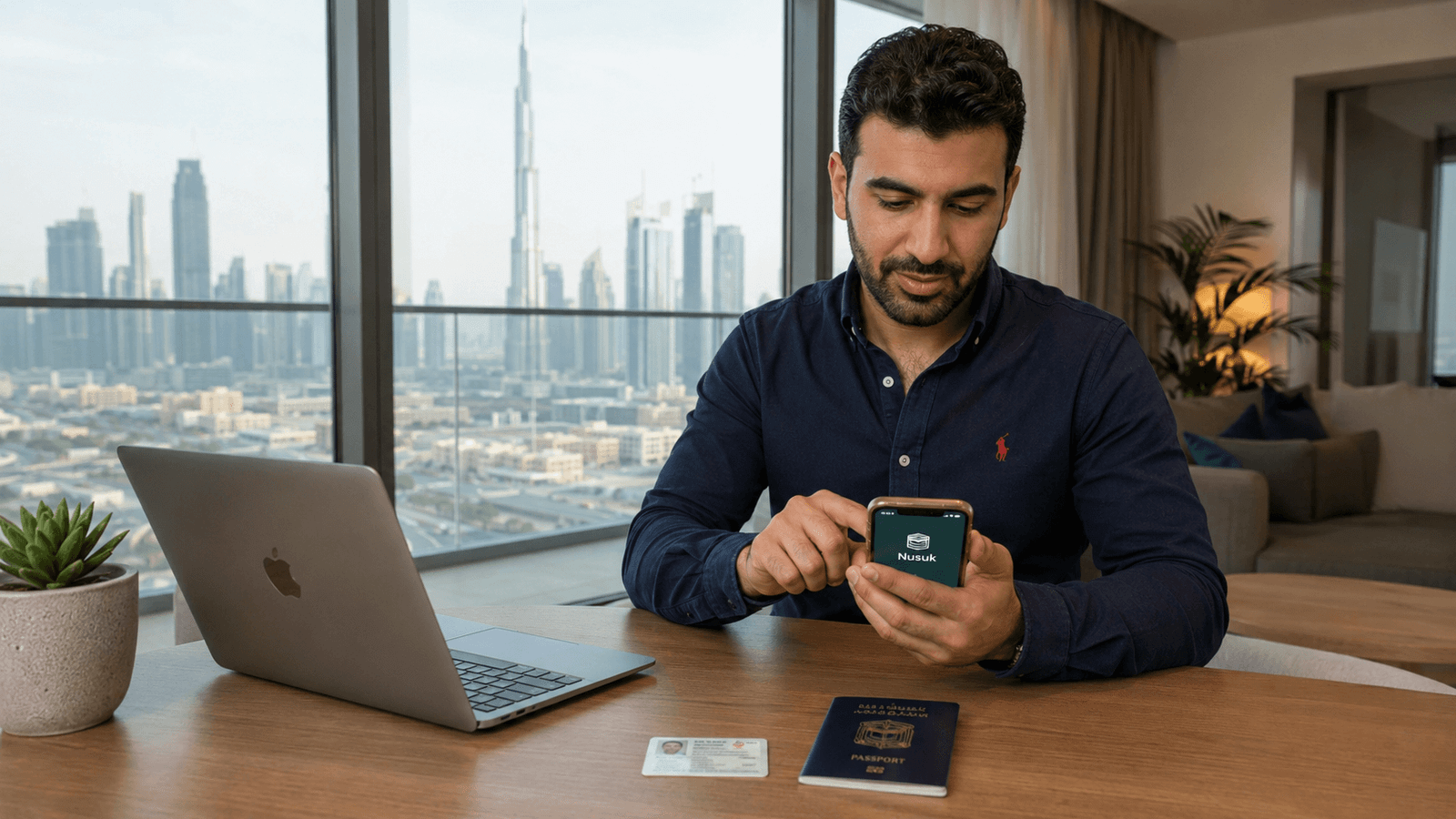 UAE resident registering on Nusuk app with Emirates ID and passport
