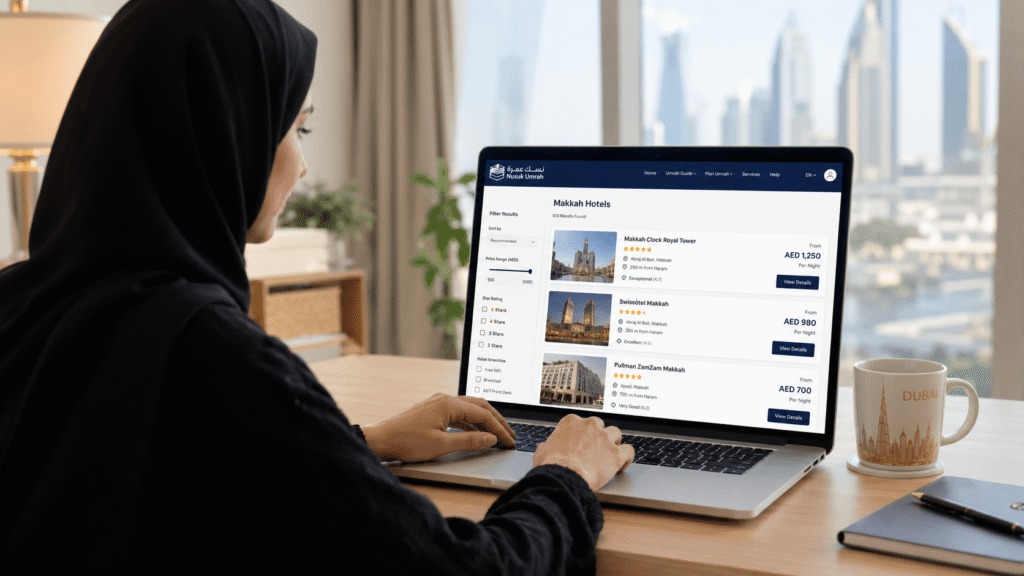 UAE resident self booking hotel on Nusuk Umrah platform 2026