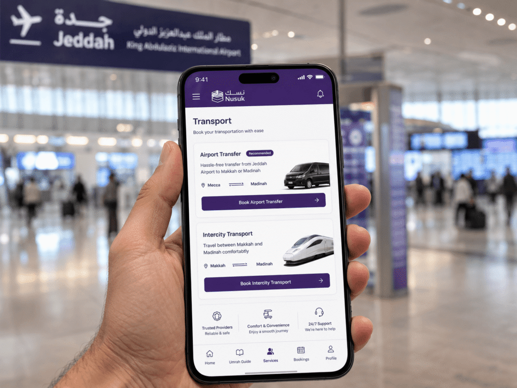 Nusuk compliant transport booking Umrah UAE self booking 2026