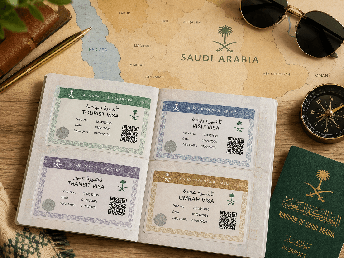 Saudi visa types eligible for Umrah 2026 tourist transit visit