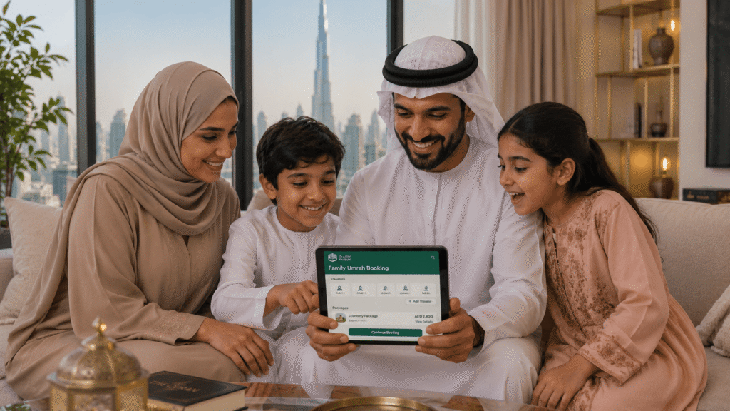UAE family self booking Umrah without travel agent Nusuk 2026
